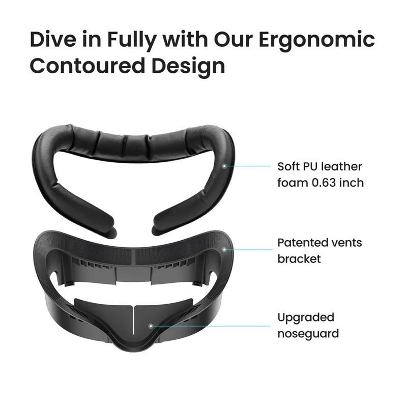 KIWI DESIGN V3 For Meta Quest 3 Replacement Face Mask Cover VR Headset Soft Face Cushion