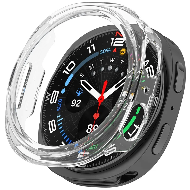 Pour Samsung Galaxy Watch8 44mm Étui de Montre Semi-Fermé Cadre de Protection en PC - Transparent