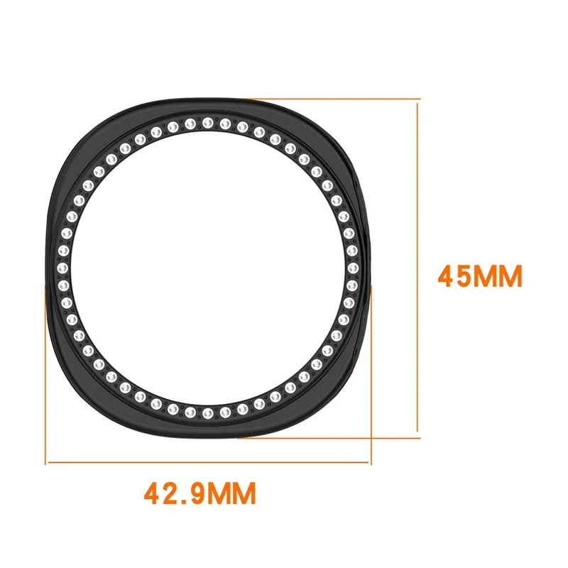 Per Samsung Galaxy Watch8 40mm Custodia in PC Decorazione con Strass Copertura Protettiva Cava - Elettroplaccatura Nera
