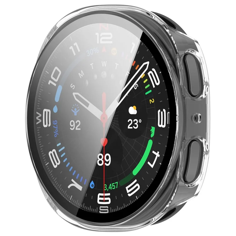 Per Samsung Galaxy Watch8 40mm Cover Rigida per Orologio con Pellicola in Vetro Temperato - Trasparente