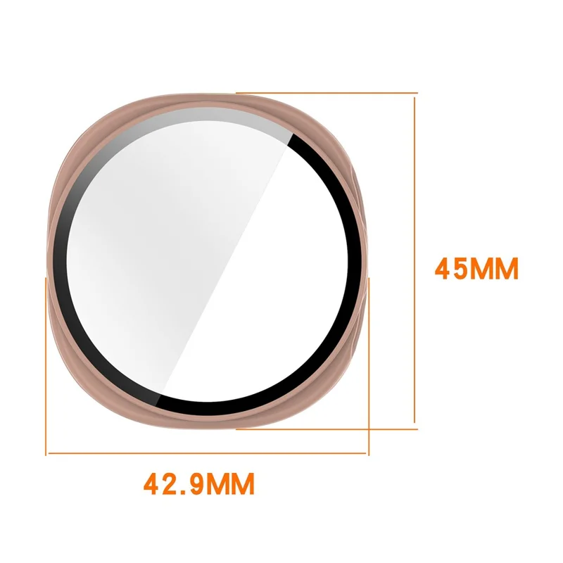 For Samsung Galaxy Watch8 40mm Hard PC Watch Protective Case with Tempered Glass Film - Blue