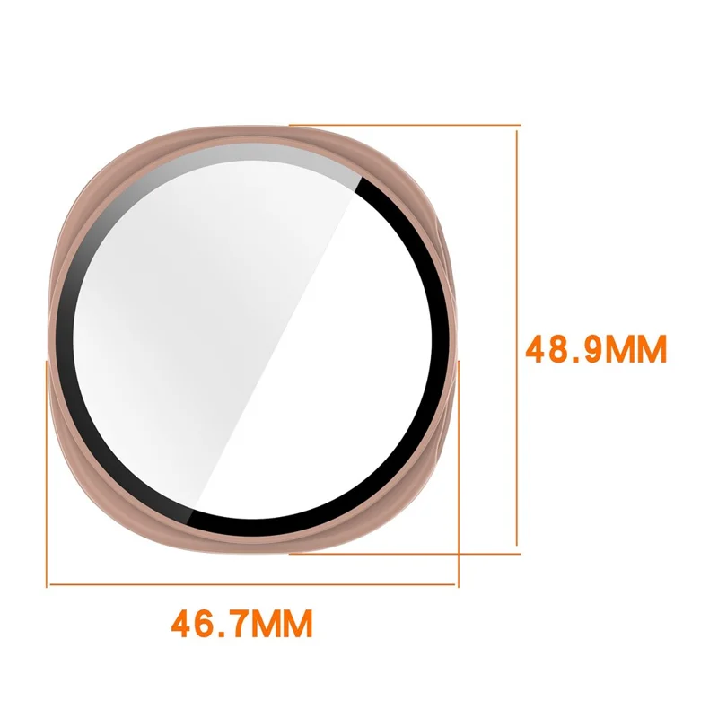 For Samsung Galaxy Watch8 44mm Hard PC Watch Protective Case with Tempered Glass Film - Matte Black