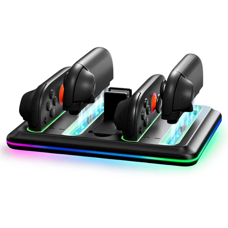 Z31 For Nintendo Switch 2 Controller Charging Dock Station Game Console Joy-Con Charger Stand with Game Card Slot, RGB Lights