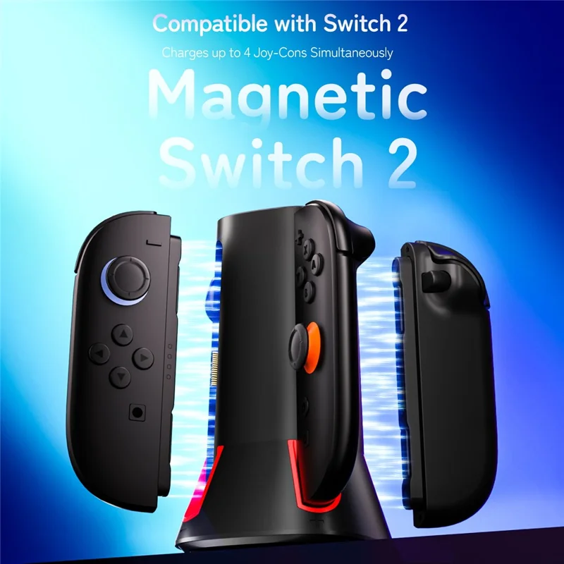 Stazione di ricarica per 2 controller per Nintendo Switch Caricatore Joy-Con con luci RGB