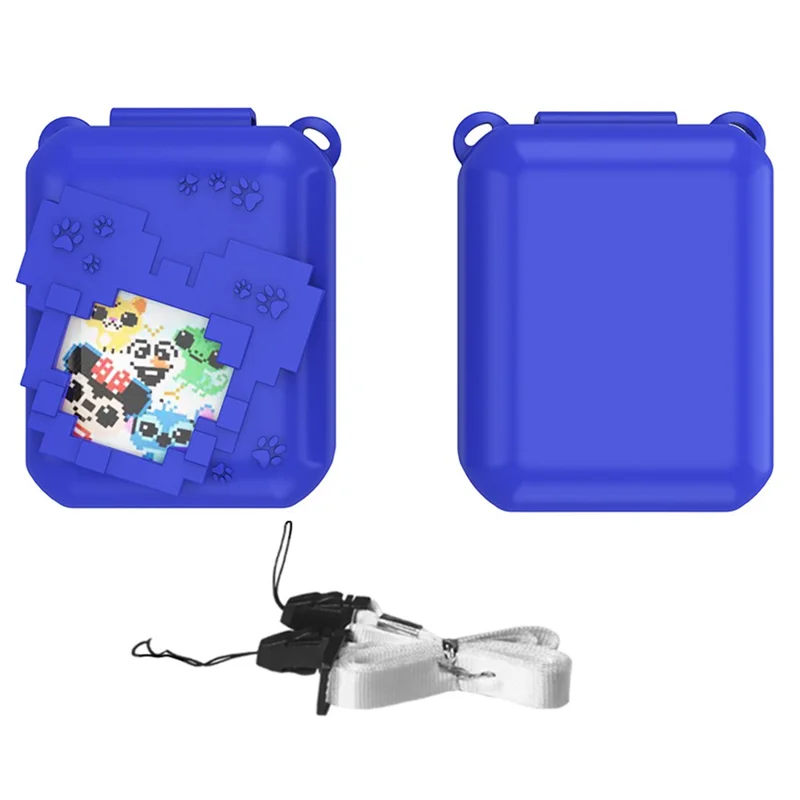 For Bitzee Gen2 Virtual Pet Machine Silicone Case Protective Cover with Lanyard - Blue