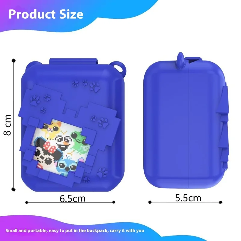 For Bitzee Gen2 Virtual Pet Machine Silicone Case Protective Cover with Lanyard - Blue