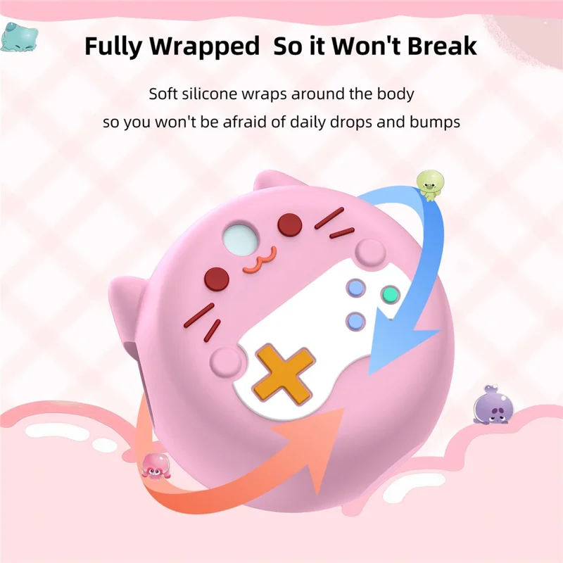 For Punirunes Interactive Digital Pet Toy Silicone Protective Case Soft Cover with Lanyard - Pink