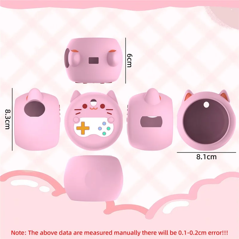 For Punirunes Interactive Digital Pet Toy Silicone Protective Case Soft Cover with Lanyard - Pink