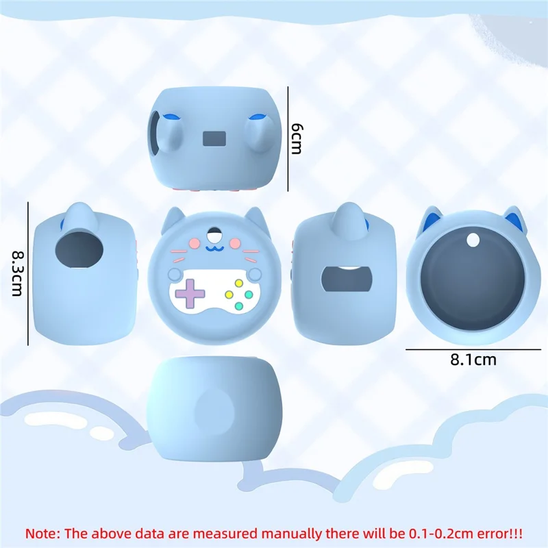 For Punirunes Interactive Digital Pet Toy Silicone Protective Case Soft Cover with Lanyard - Blue