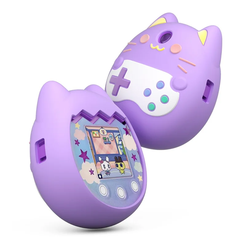 Funda Protectora de Silicona Líquida para Tamagotchi Pix - Dispositivo de Mascota Digital Interactiva, Color Morado