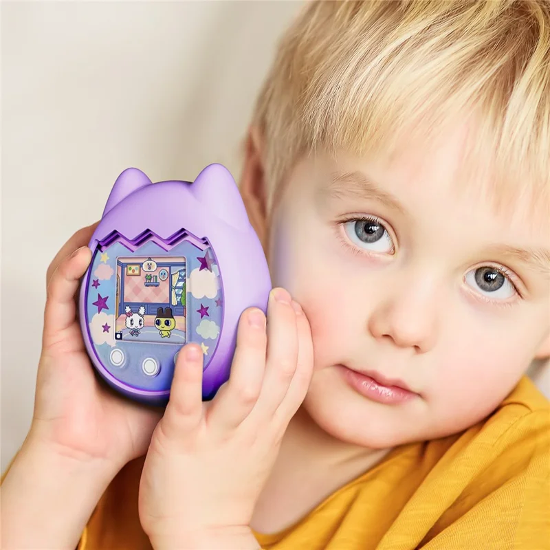 Funda Protectora de Silicona Líquida para Tamagotchi Pix - Dispositivo de Mascota Digital Interactiva, Color Morado