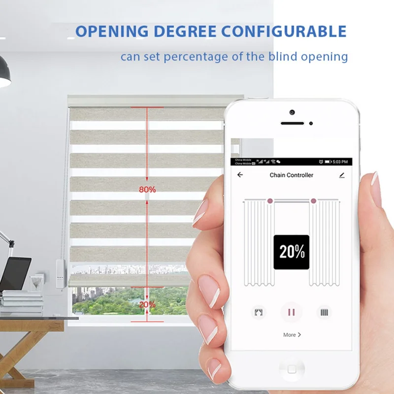MC08 Moteur de stores intelligents WiFi sans fil pour la maison, télécommande et application Tuya - Prise US