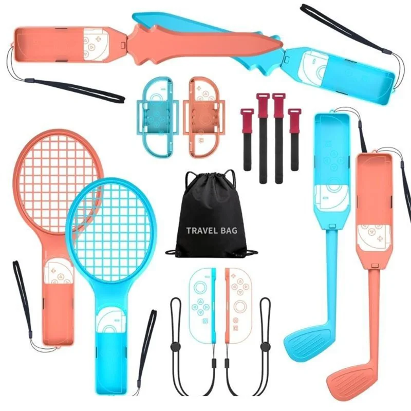 S225 For Nintendo Switch 2 Joy-Con 15 in 1 Motion Sensing Gaming Set Interactive Golf  /  Fencing Sports Accessory Kit