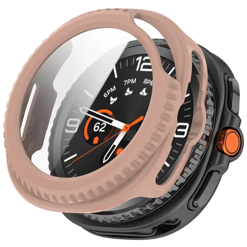 Capa Protetora Rígida Rosa com Película de Vidro Temperado para Samsung Galaxy Watch Ultra 2