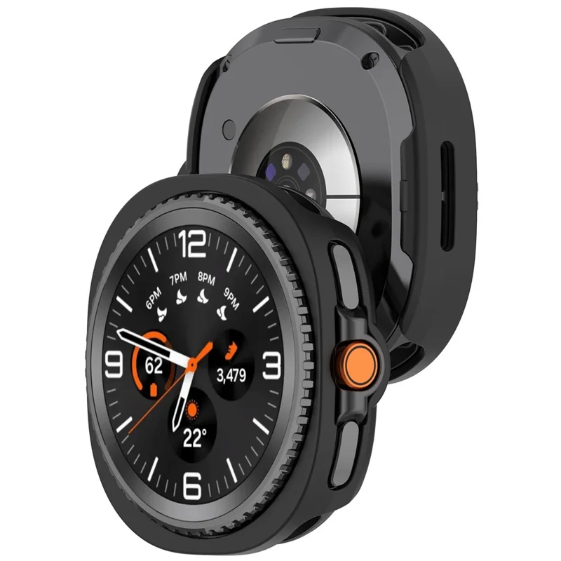 Per Samsung Galaxy Watch Ultra 2 Cover Parzialmente Chiuso in PC Cornice Protettiva - Nero