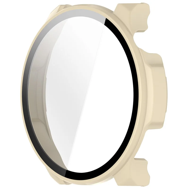 For Huami Amazfit Balance 2 (A2429) Hard PC Watch Protective Case with Tempered Glass Film - Ivory White