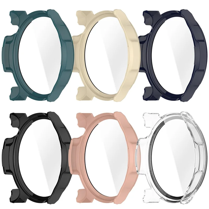 For Huami Amazfit Balance 2 (A2429) Hard PC Watch Protective Case with Tempered Glass Film - Ivory White