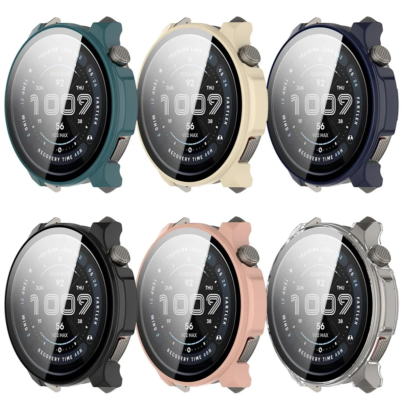 For Huami Amazfit Balance 2 (A2429) Hard PC Watch Protective Case with Tempered Glass Film - Ivory White