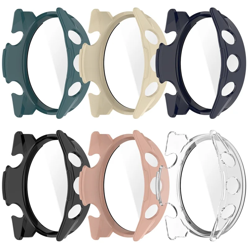 Capa Protetora Rígida de PC para Garmin Forerunner 970 com Película de Vidro Temperado - Transparente