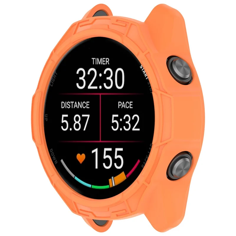 For Garmin Forerunner 570 42mm TPU Protective Case Hollow Design Shockproof Watch Cover - Orange