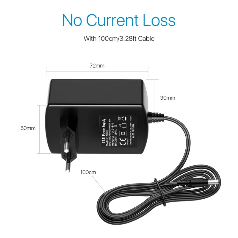 Adaptateur d'alimentation ZOSI DC 12V 2A 2000mA pour Caméra de Sécurité CCTV - Prise EU