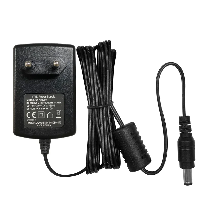 Adaptateur d'alimentation ZOSI DC 12V 3A 3000mA pour Caméra de Sécurité CCTV Système de Surveillance Domestique - Prise EU