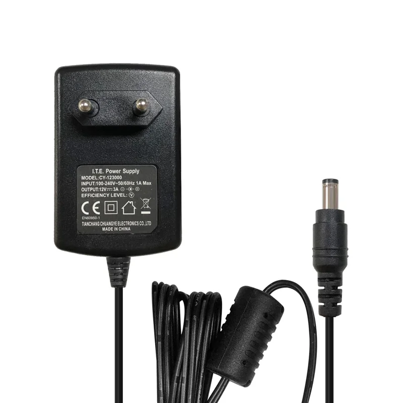 Adaptateur d'alimentation ZOSI DC 12V 3A 3000mA pour Caméra de Sécurité CCTV Système de Surveillance Domestique - Prise EU