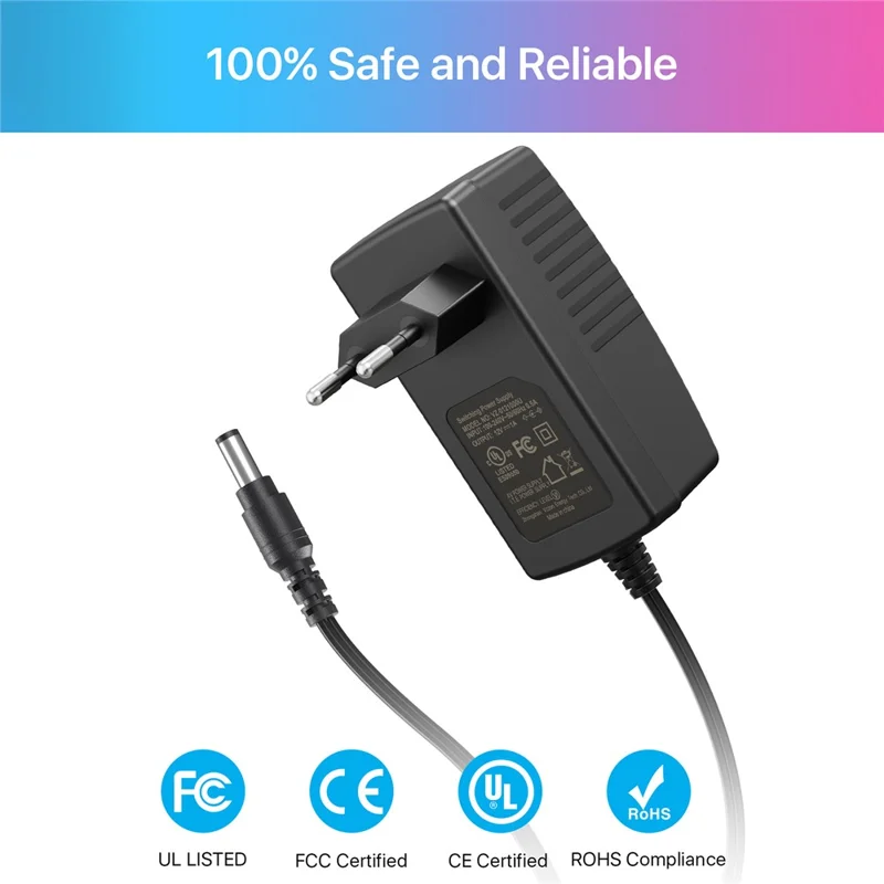 ZOSI 12V 1A 1000mA Power Supply Adapter CCTV Security Camera System for Home Surveillance - EU Plug