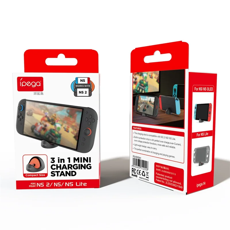 Soporte de carga mini IPEGA PG-SW2041 para Nintendo Switch 2 / Switch / Switch Lite con base de carga tipo C