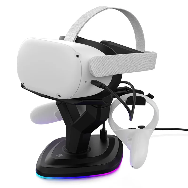 AMVR CCP1 Charging Stand for Meta Quest 3S / Quest 3 / Quest 2 VR Headset Charger with RGB Ambient Light