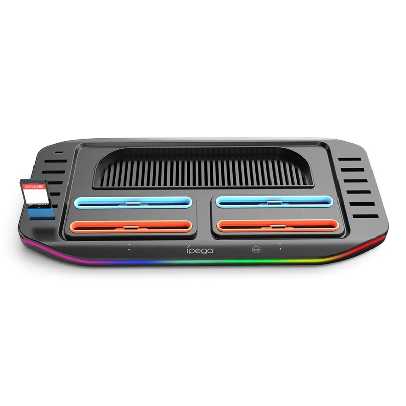 IPEGA PG-SW2210 For Nintendo Switch 2 Charging Dock Joypad Charger Game Card Storage Rack with RGB Light