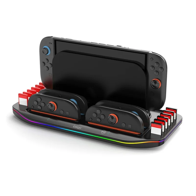 IPEGA PG-SW2210 For Nintendo Switch 2 Charging Dock Joypad Charger Game Card Storage Rack with RGB Light