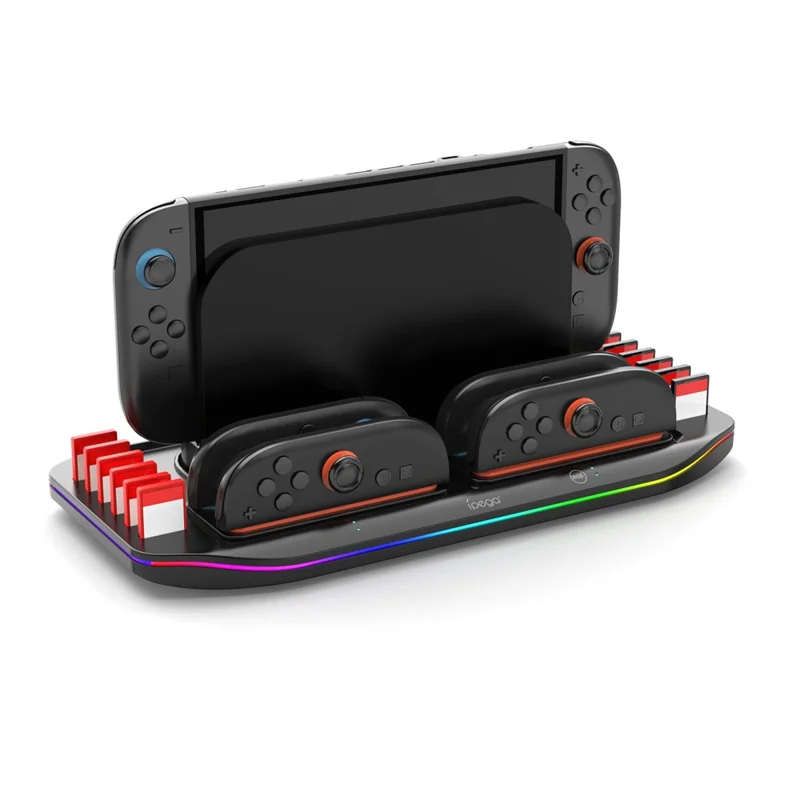 IPEGA PG-SW2210 For Nintendo Switch 2 Charging Dock Joypad Charger Game Card Storage Rack with RGB Light