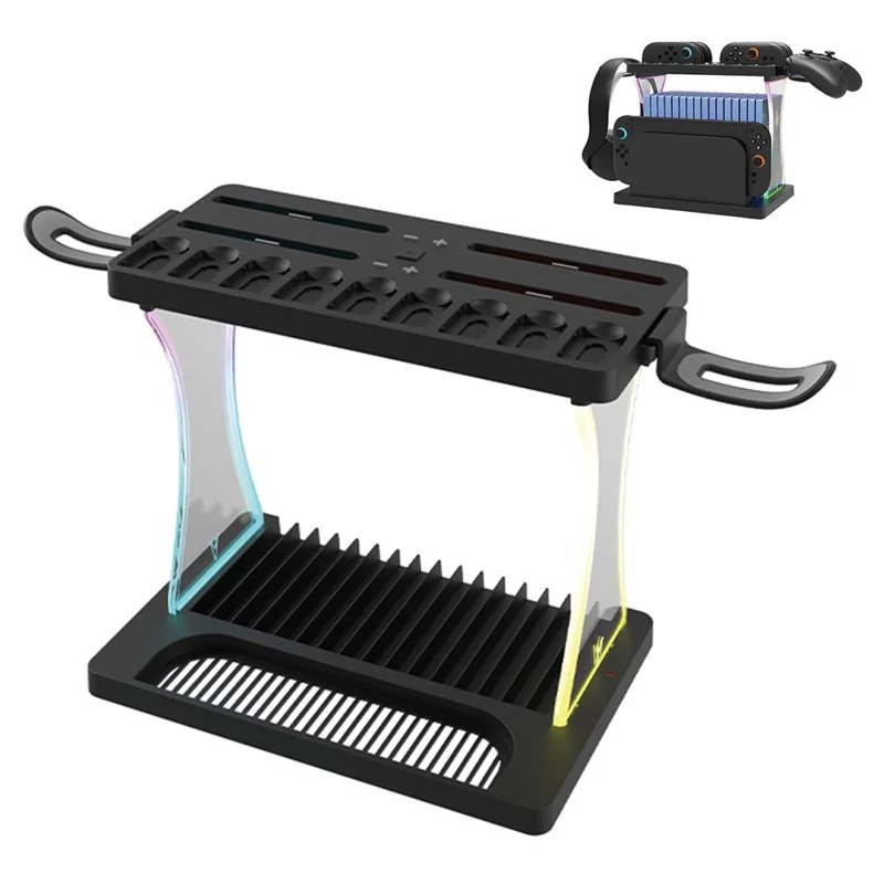 HBS-2806 For Nintendo Switch 2 Console Storage Rack Joy-Con Controller Charging Station Headset Holder Game Card Organizer