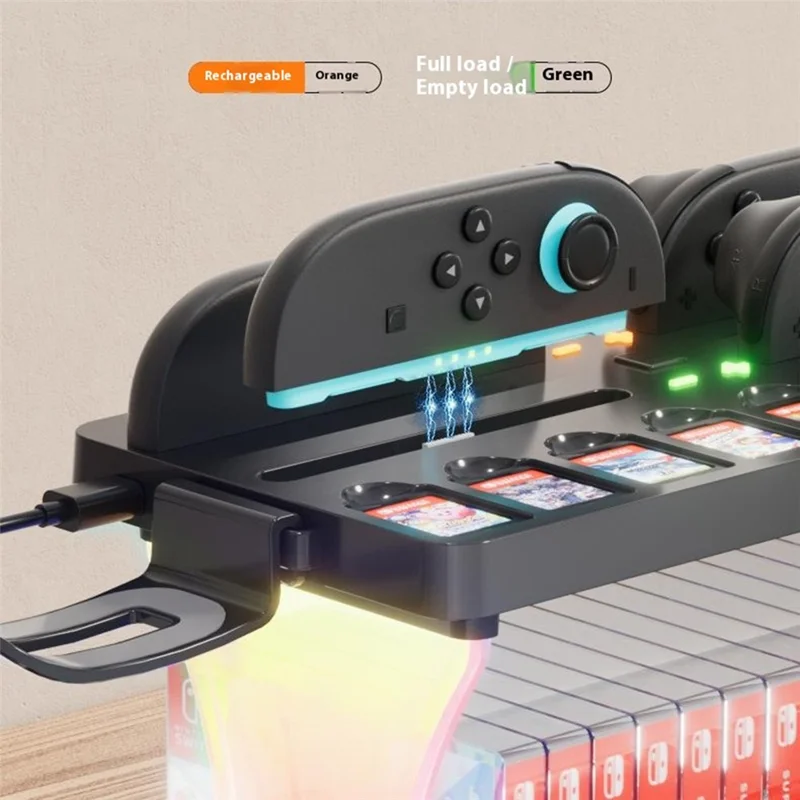 HBS-2806 For Nintendo Switch 2 Console Storage Rack Joy-Con Controller Charging Station Headset Holder Game Card Organizer