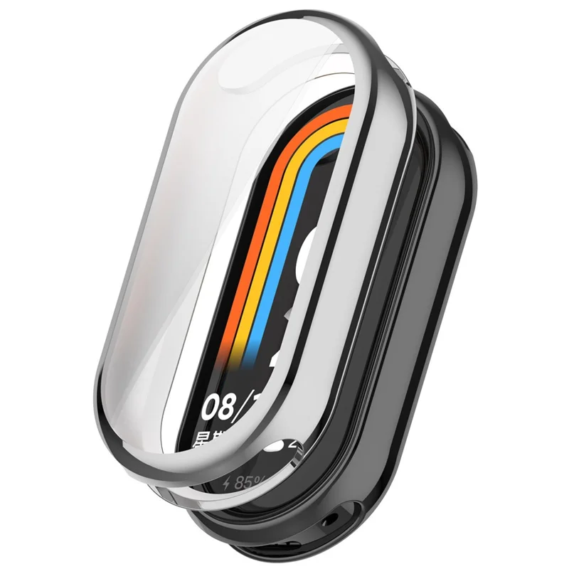 For Xiaomi Smart Band 10 / 10 NFC Watch Case Full Protection Scratch Resistant TPU Cover - Electroplating Silver
