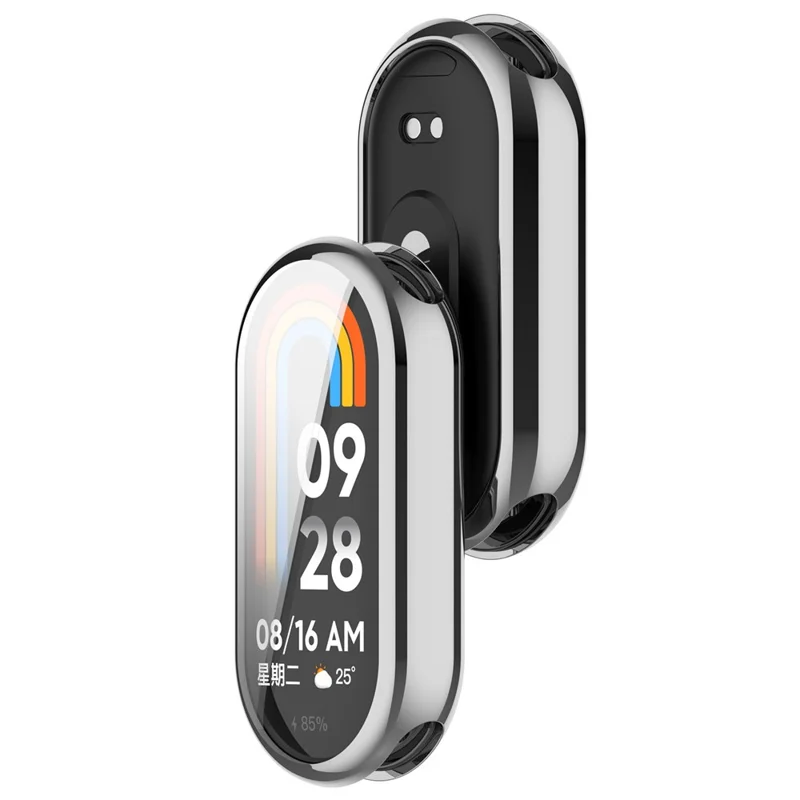 For Xiaomi Smart Band 10 / 10 NFC Watch Case Full Protection Scratch Resistant TPU Cover - Electroplating Silver