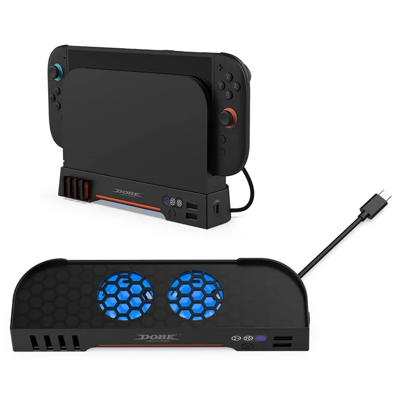 DOBE TNS-31111 For Nintendo Switch 2 Heat Dissipation Dual Fan Cooling Stand with RGB Light
