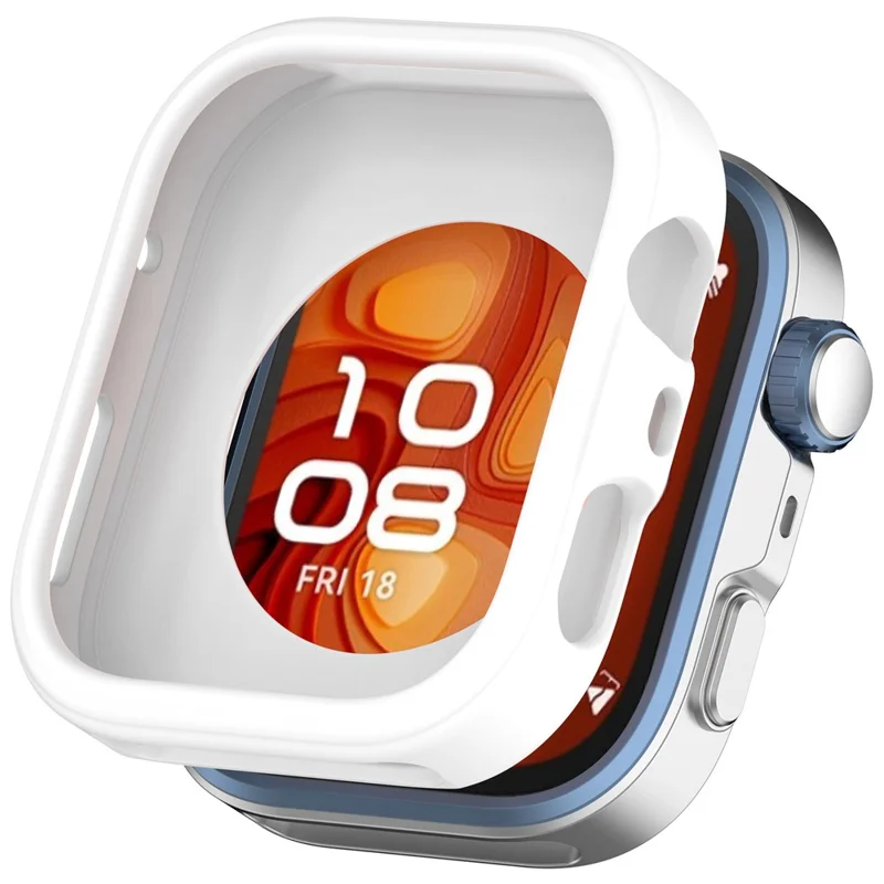 Pour Huawei Watch Fit 4 Pro Boîtier de montre Cadre de montre en silicone souple Creux - Blanc