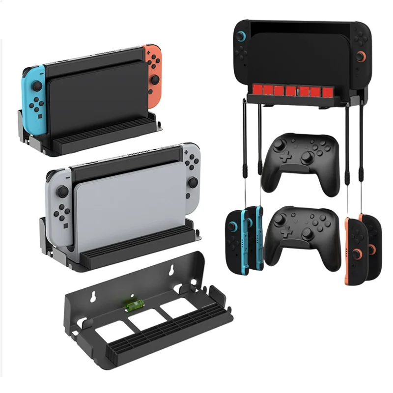 DOBE TNS-31113 Wandhalterung für Nintendo Switch 2 / Switch / OLED Spielcontroller-Halter mit Spielkartenaufbewahrung