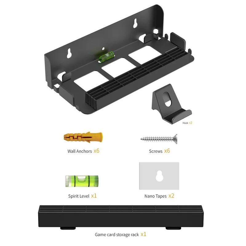 DOBE TNS-31113 Wandhalterung für Nintendo Switch 2 / Switch / OLED Spielcontroller-Halter mit Spielkartenaufbewahrung