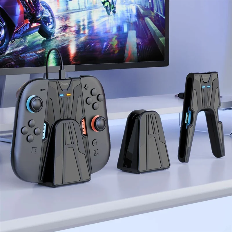 Suporte de Carregamento Magnético IPEGA PG-SW2129A para Nintendo Switch com 2 Joy-Cons e Base Removível