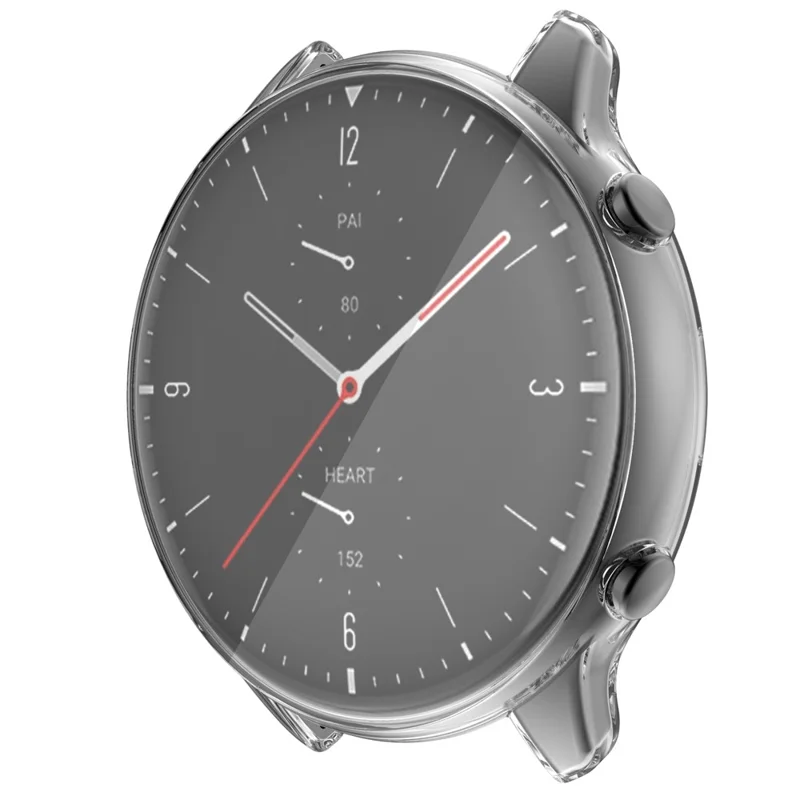 Soft TPU Electroplated Anti-Scratch Smart Watch Frame Case Cover for Huami Amazfit GTR2 - Transparent
