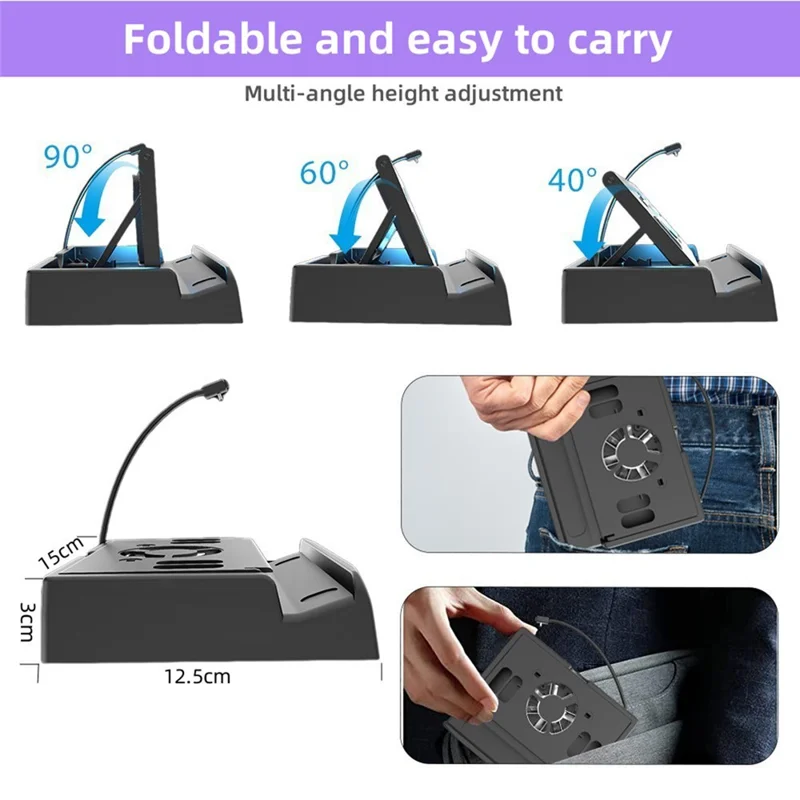 For Nintendo Switch 2 / Asus ROG Ally (2023) Multifunction Cooling Dock Expansion Hub PD 100W Fast Charging Stand with Fan