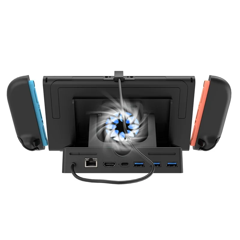 For Nintendo Switch 2 / Asus ROG Ally (2023) Multifunction Cooling Dock Expansion Hub PD 100W Fast Charging Stand with Fan