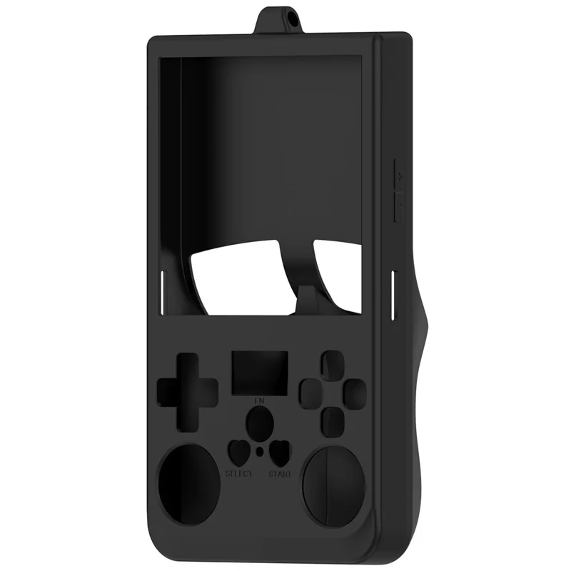 Funda de silicona para consola de juegos portátil R36 Max, resistente a golpes y antideslizante - Negro
