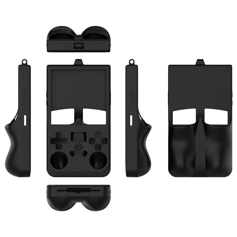 Funda de silicona para consola de juegos portátil R36 Max, resistente a golpes y antideslizante - Negro
