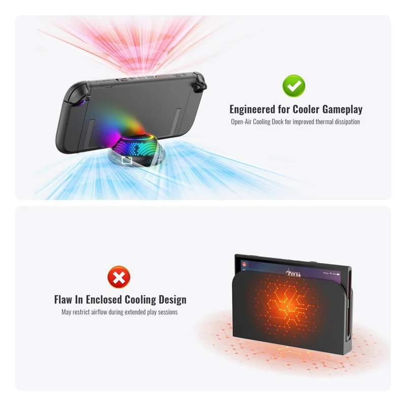 JYS-NS2289 Para Nintendo Switch 2 Soporte Portátil de Conversión de Vídeo con Puerto Ethernet Gigabit y Luz Ambiente RGB