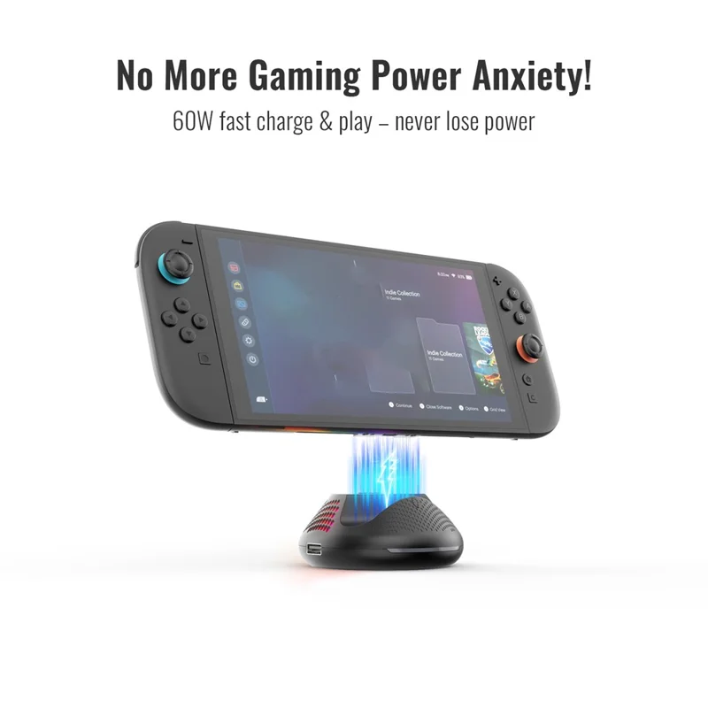 JYS-NS2289 Para Nintendo Switch 2 Soporte Portátil de Conversión de Vídeo con Puerto Ethernet Gigabit y Luz Ambiente RGB