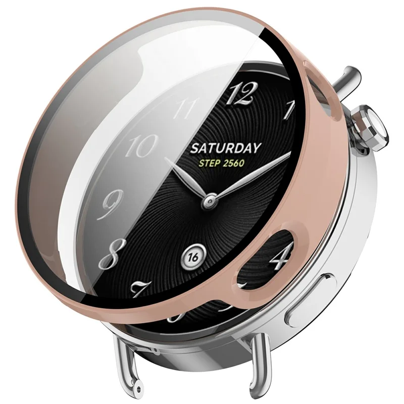 For Xiaomi Watch S4 41mm Hard PC Watch Case with Tempered Glass Screen Film - Pink